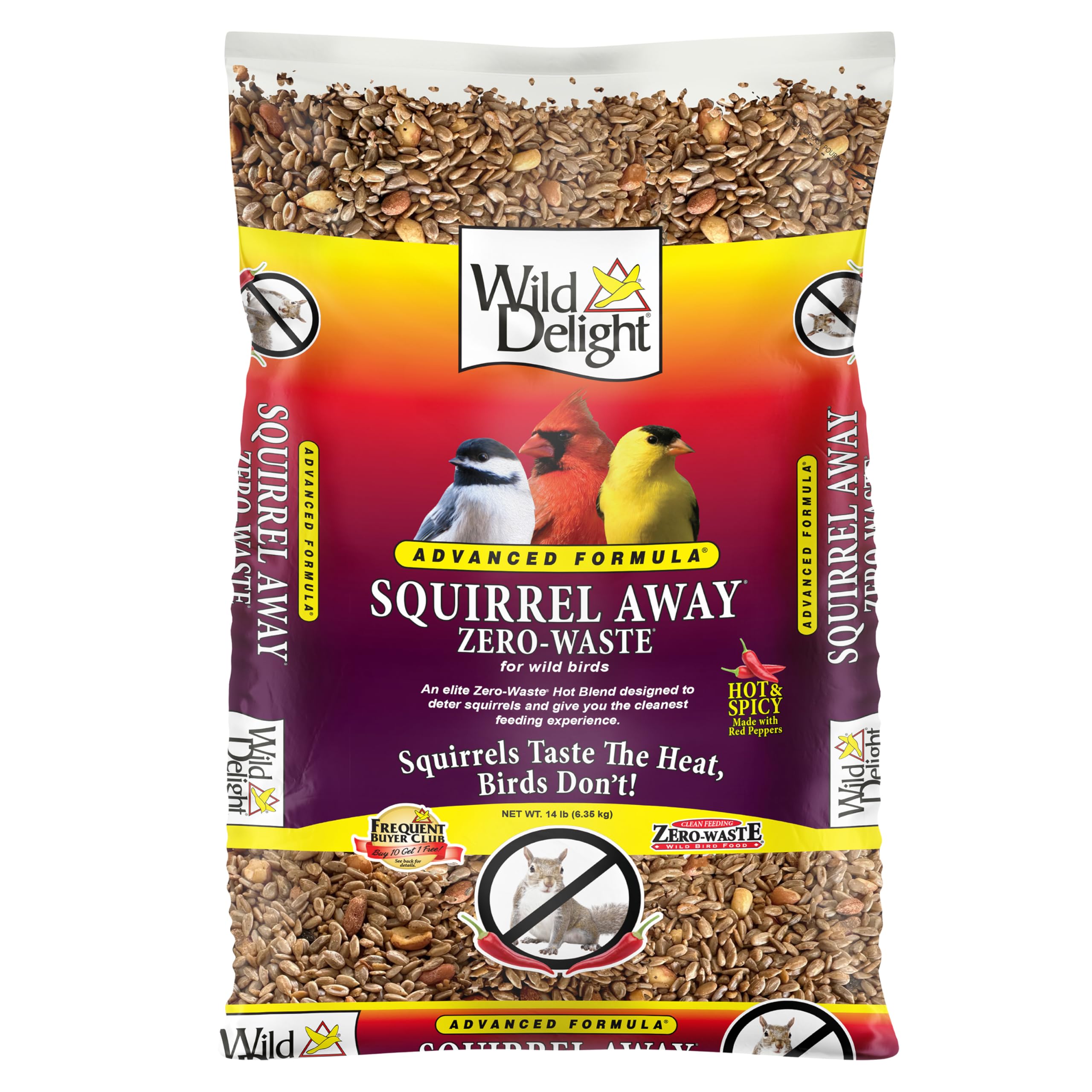 Birds enjoying Wild Delight Squirrel Away Wild Bird Food in a garden