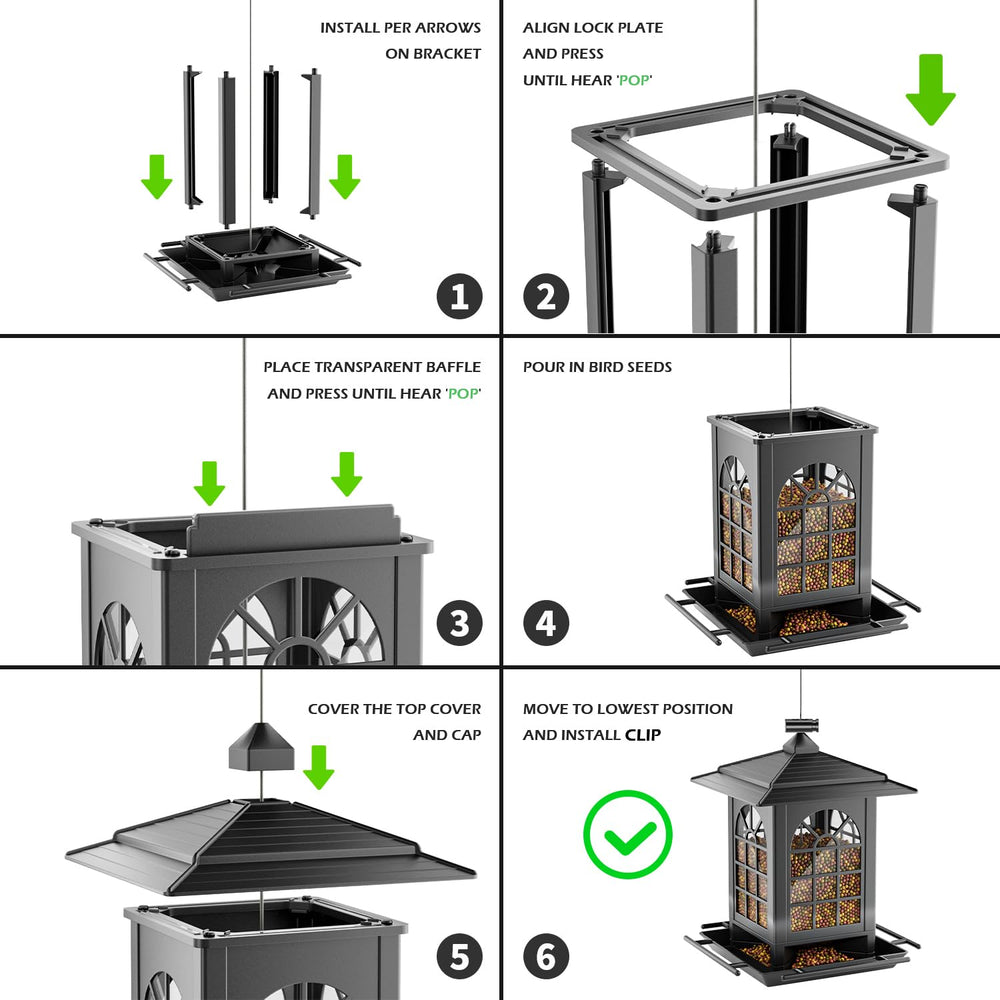 Birds feeding from Birdream Bird Feeder