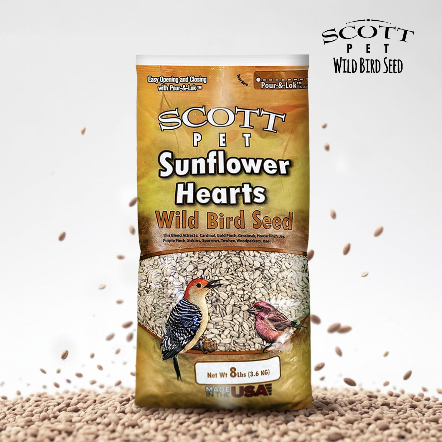 Birds feeding on Scott Pet Wild Bird Seed Sunflower Hearts
