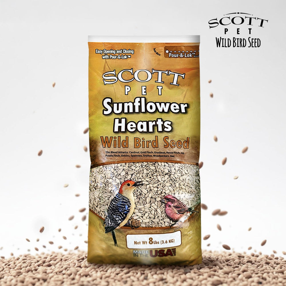 Birds feeding on Scott Pet Wild Bird Seed Sunflower Hearts