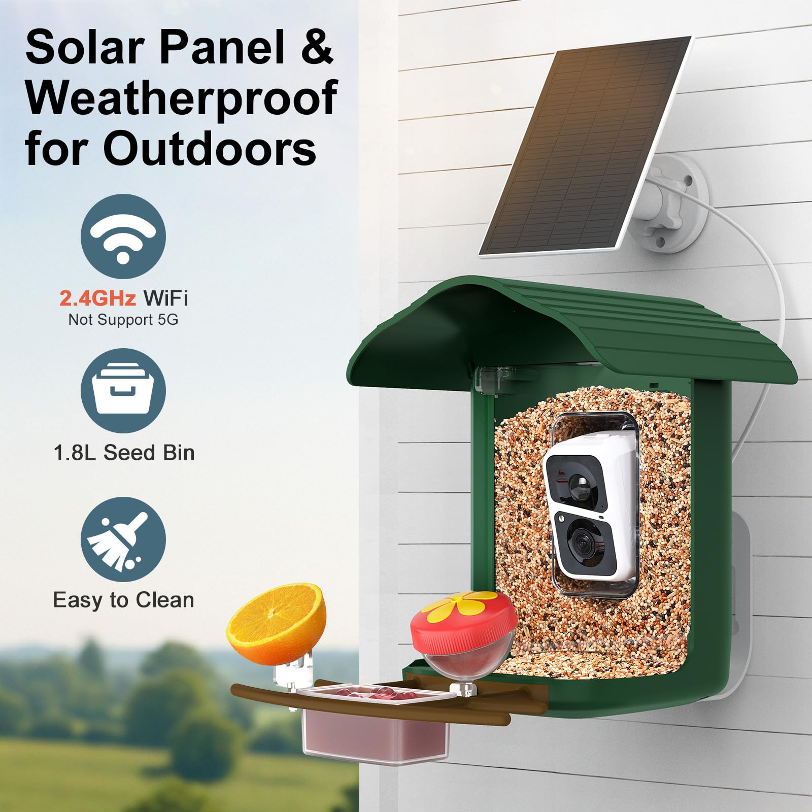 birdsnap PAV Bird Feeder in dark green color