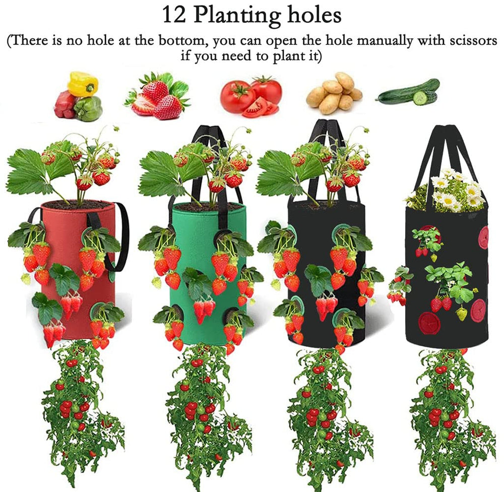 Birheatry Hanging Planter Bags with various vegetables