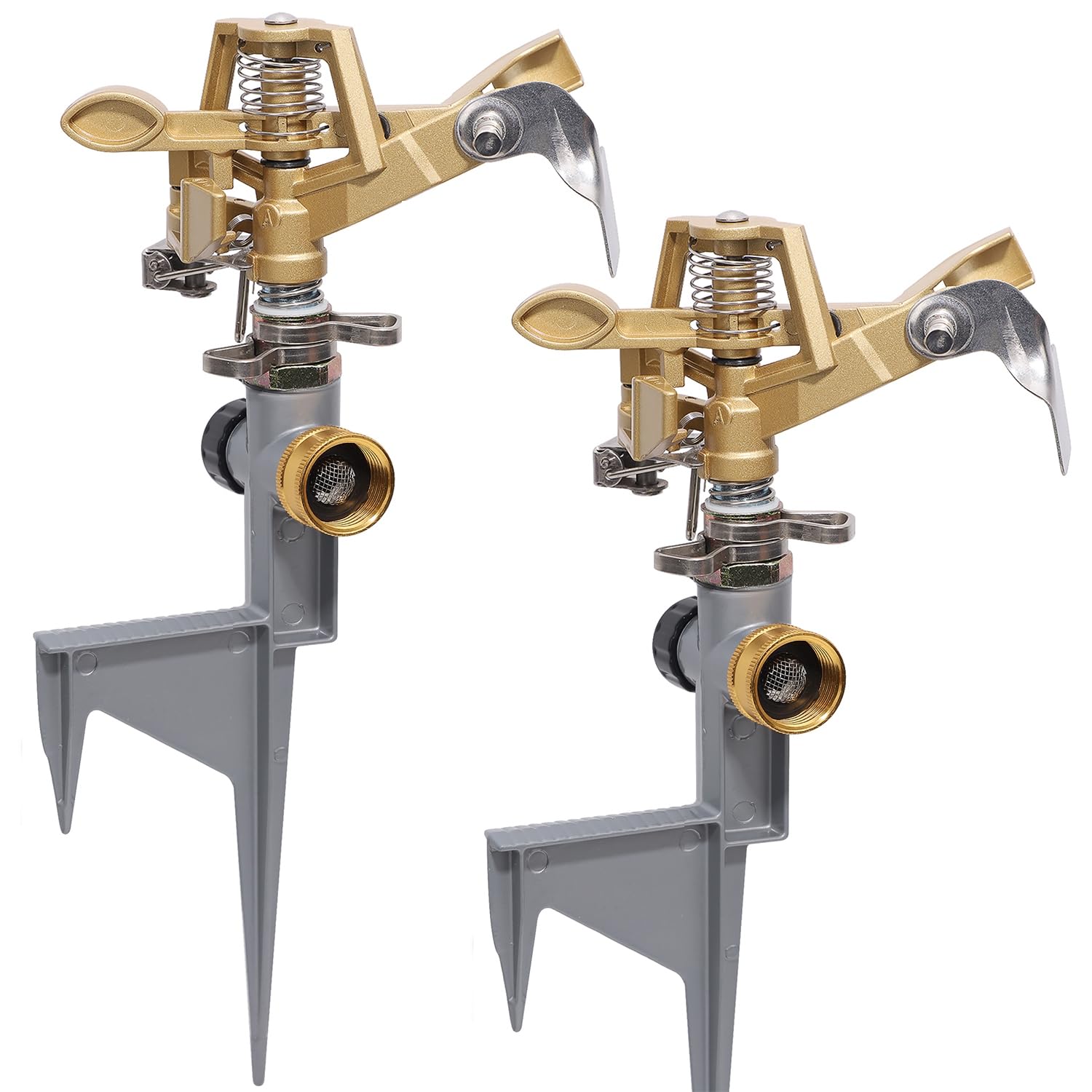 Biswing impact sprinkler head with metal spike front view