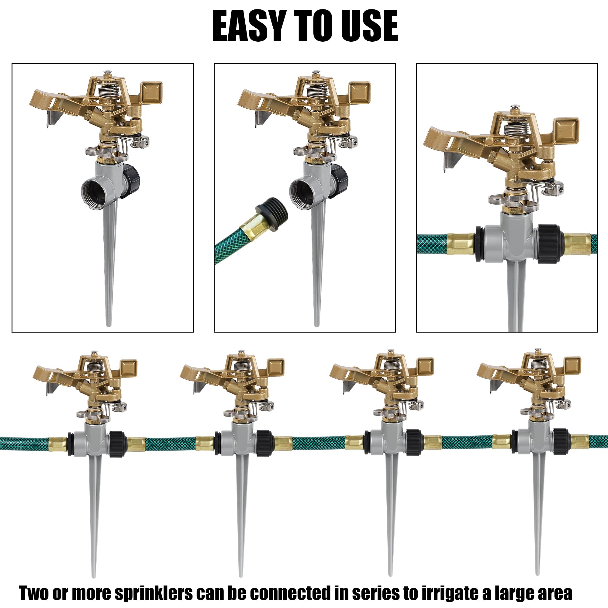 Biswing impact sprinkler showing coverage area