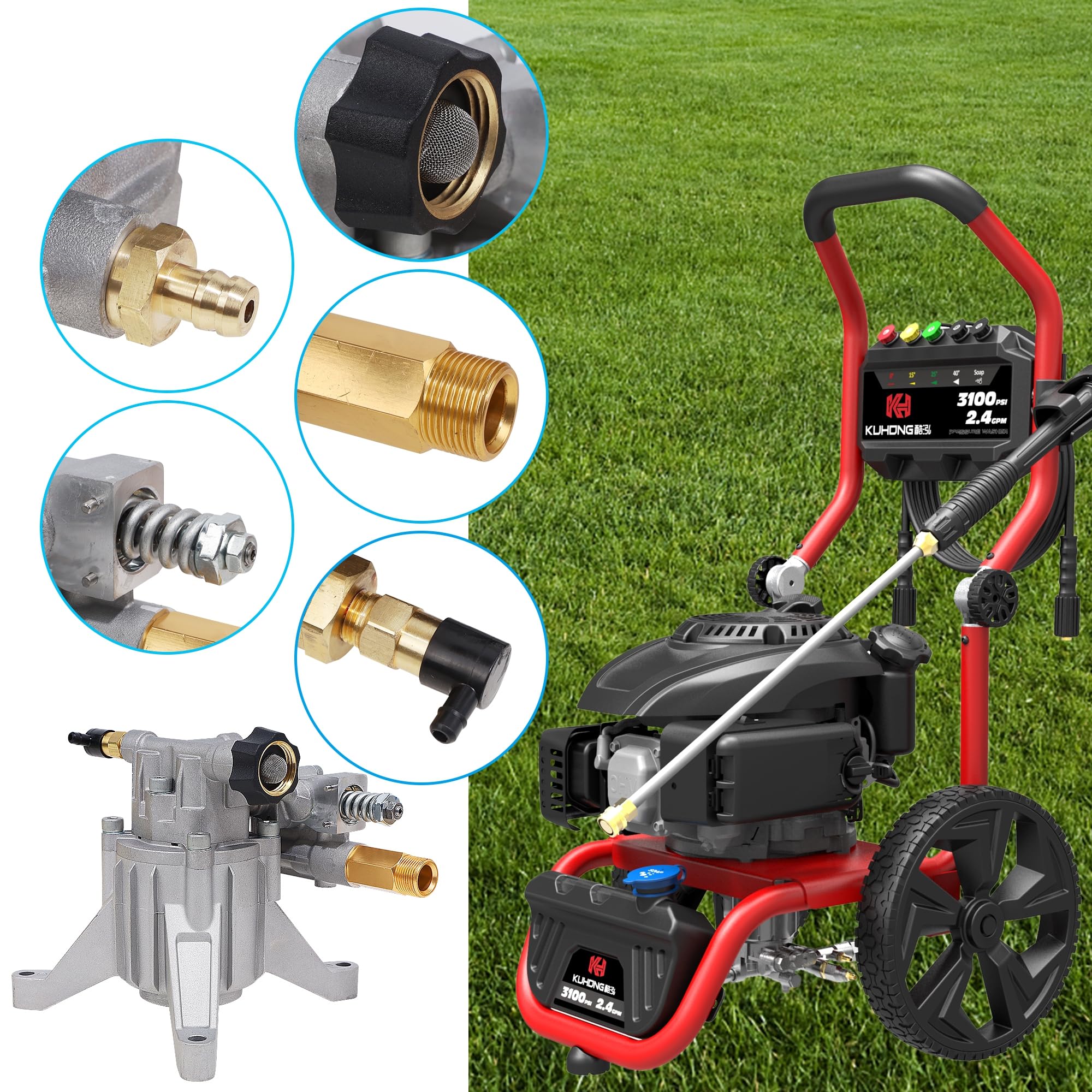 Biswing Pressure Washer Pump installed on a pressure washer