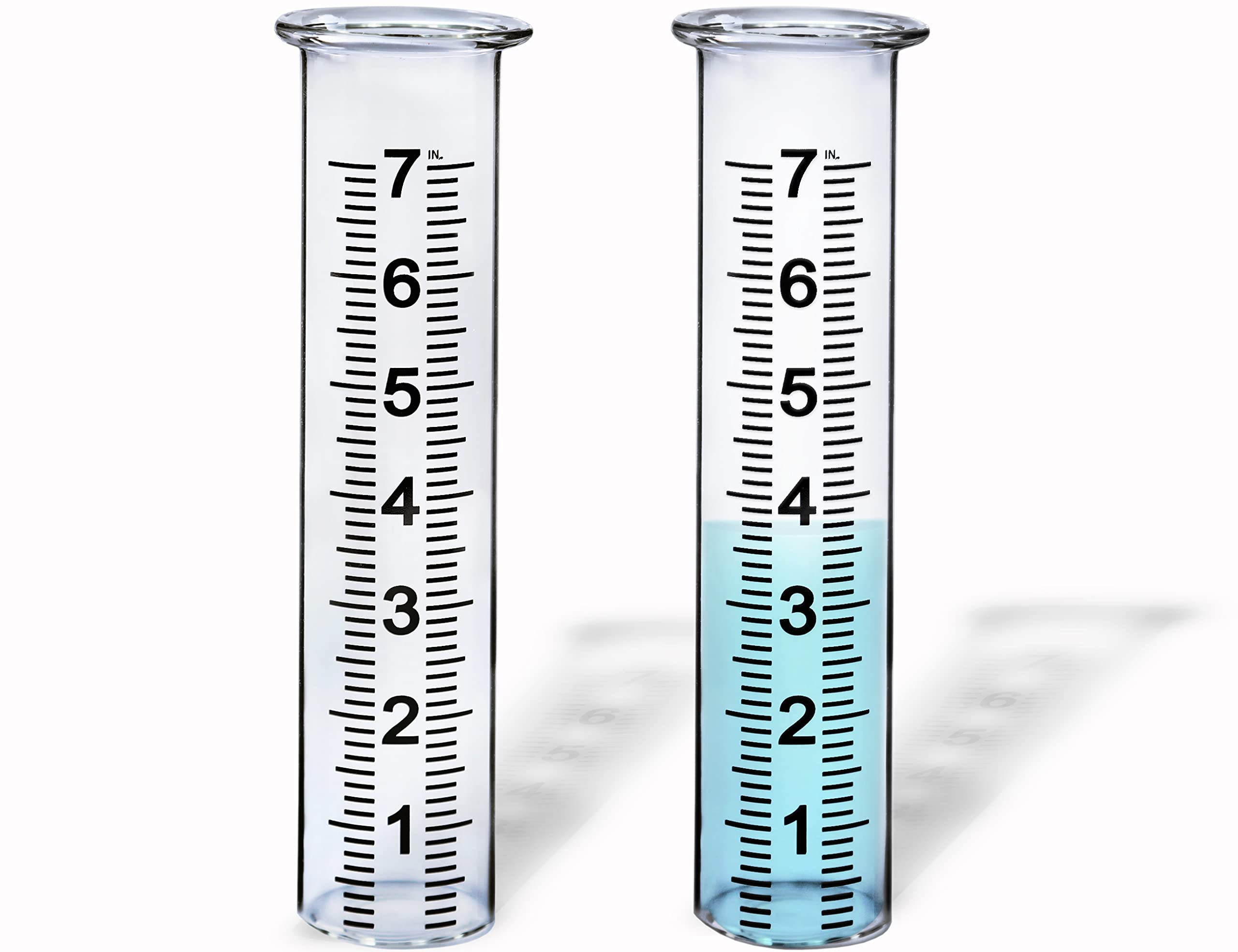 BIUWING 7-inch glass rain gauge replacement tube front view
