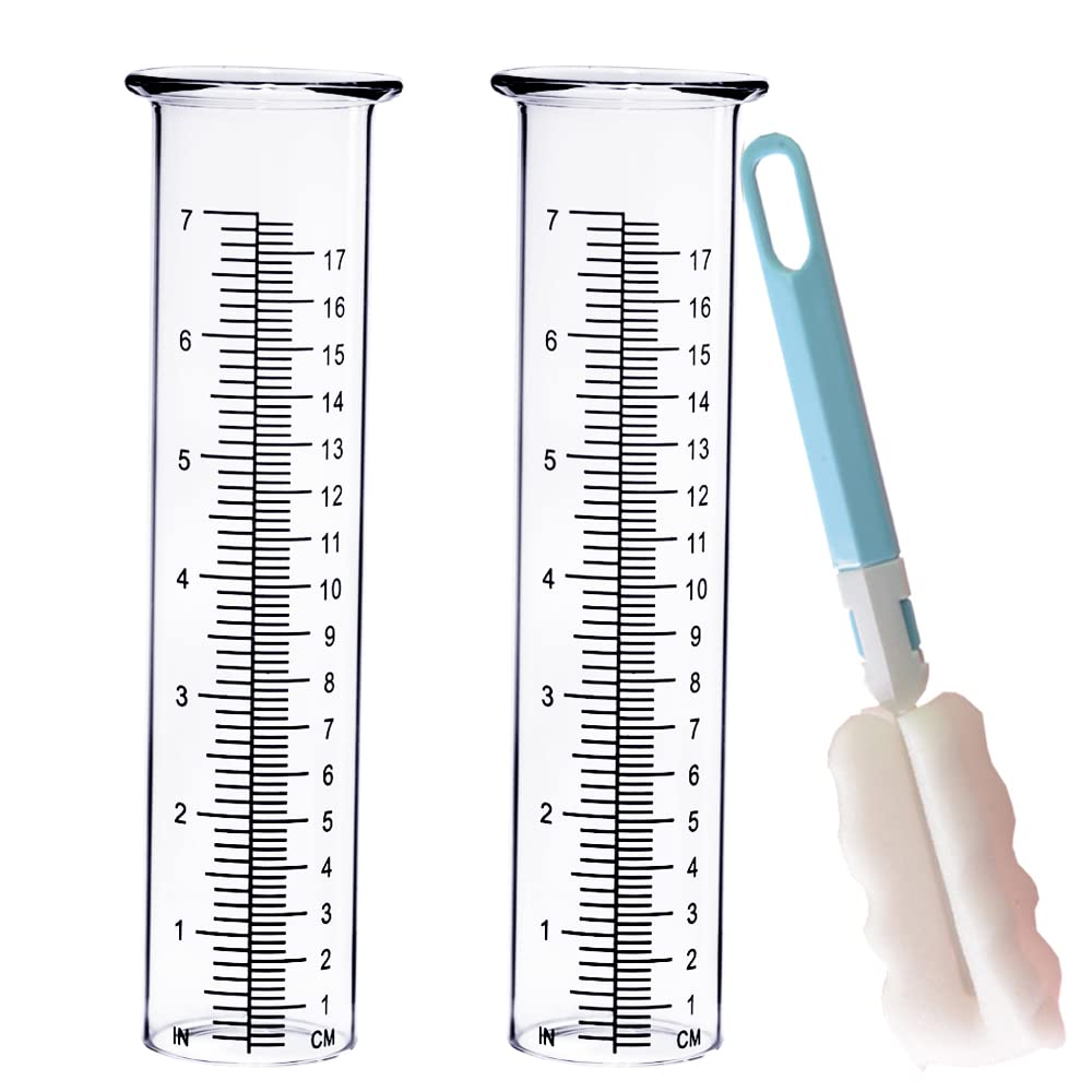 BIUWING 7 inch rain gauge replacement tube glass front view
