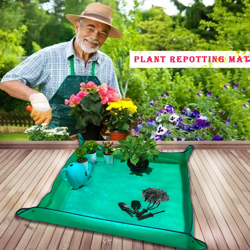 BIUWING Plant Repotting Mat showcasing its waterproof material