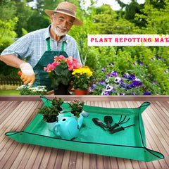 BIUWING Plant Repotting Mat showing copper buckles at corners