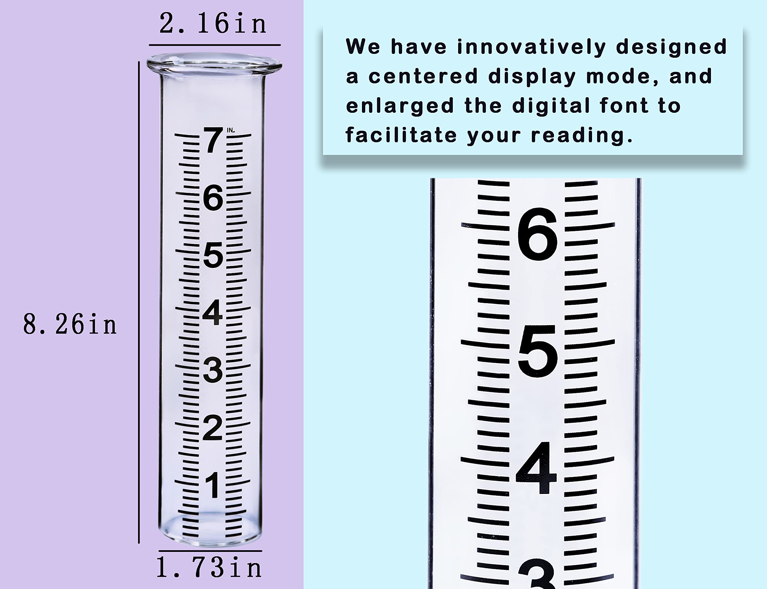 BIUWING rain gauge tube placed in garden for outdoor use