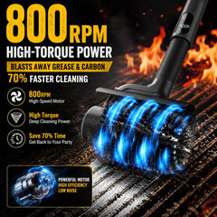 BIZEG Electric Grill Brush rotary stainless steel head close-up
