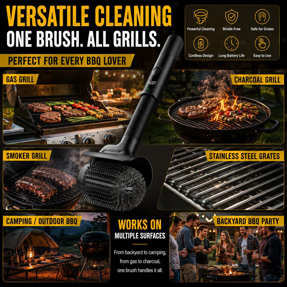 BIZEG Electric Grill Brush with rechargeable battery and charging port