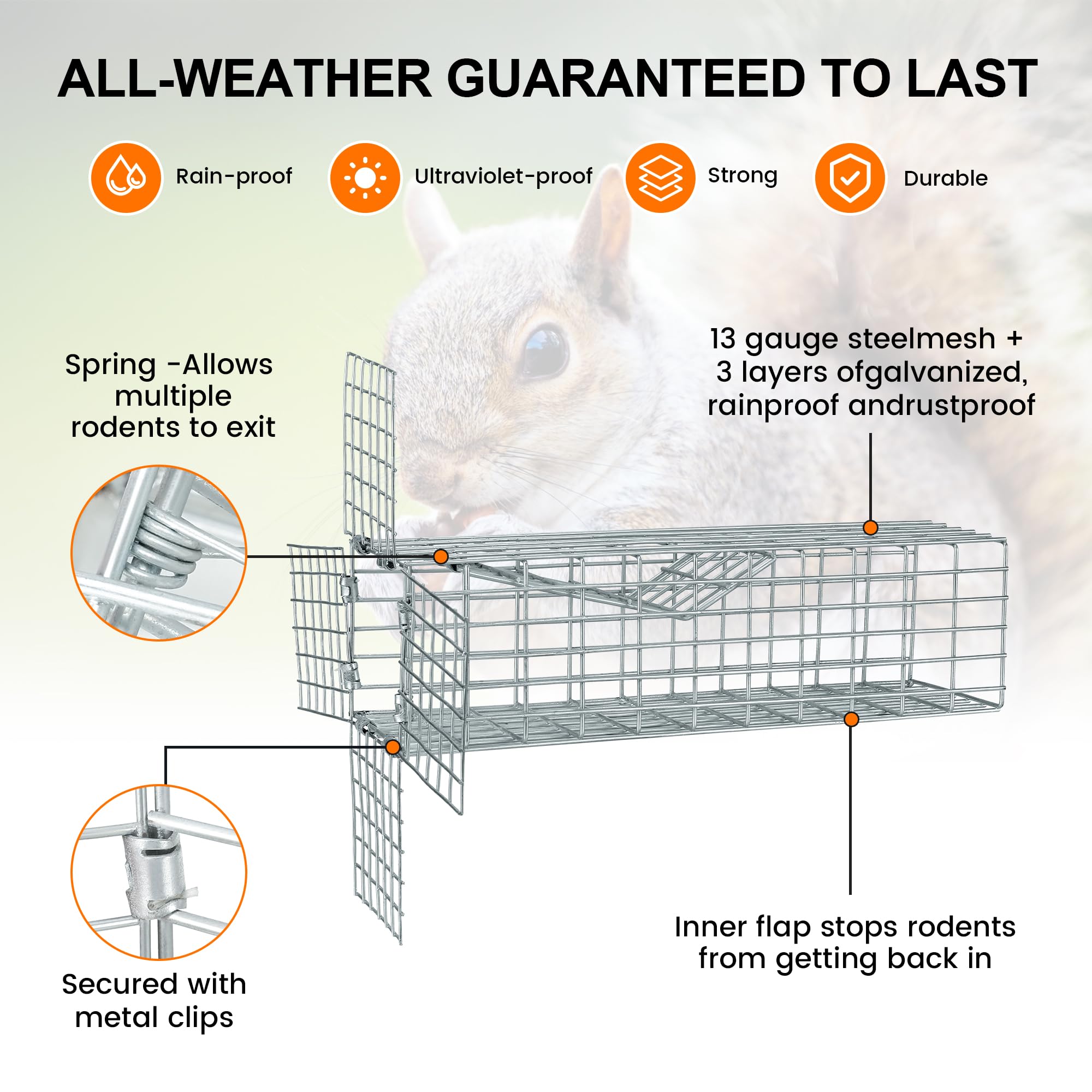 Bkaleme One Way Squirrel Door Excluder with copper mesh roll and mounting flaps