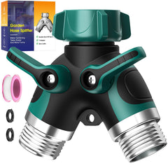 BKV 2 Way Garden Hose Splitter green model front view