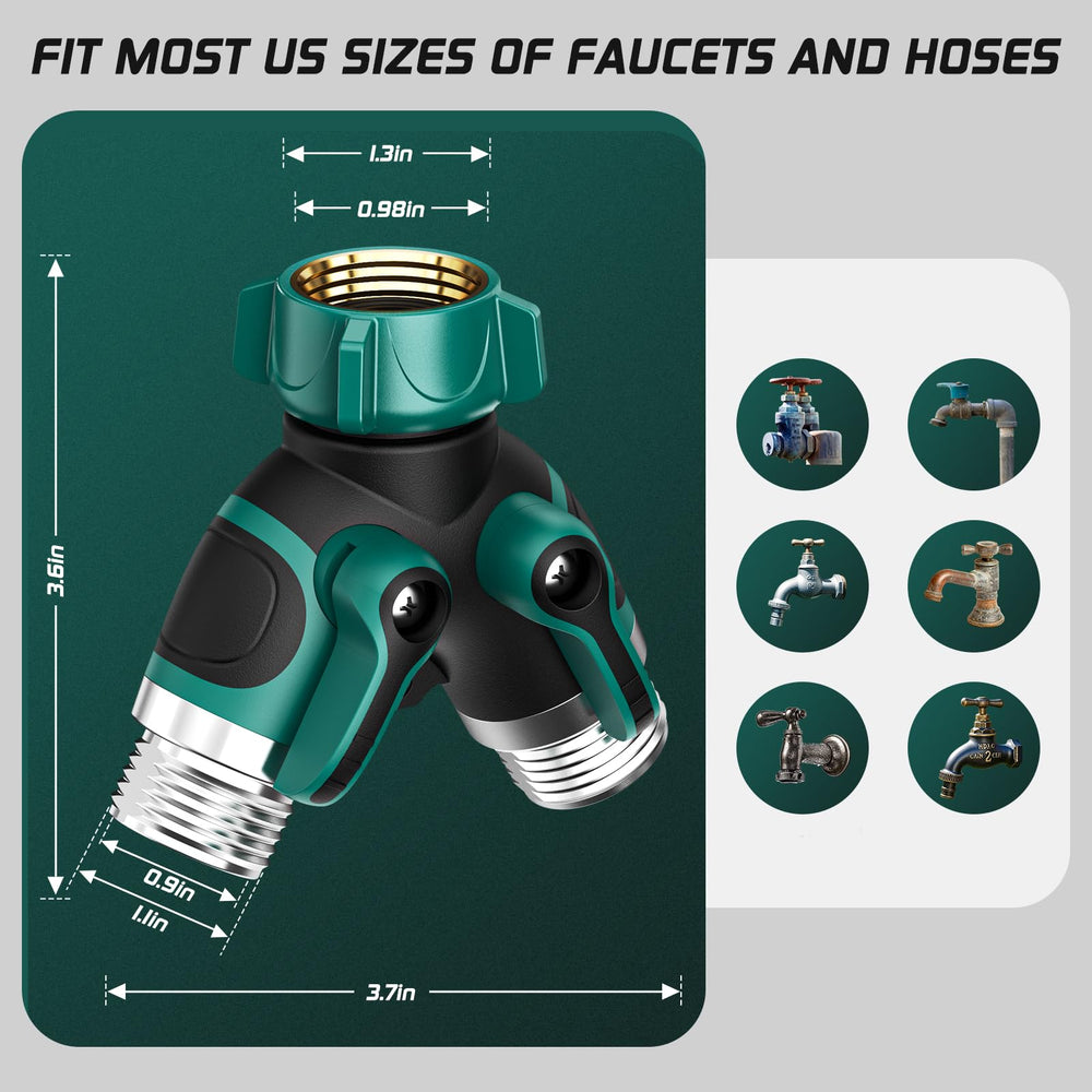 BKV 2 Way Garden Hose Splitter with ergonomic handle
