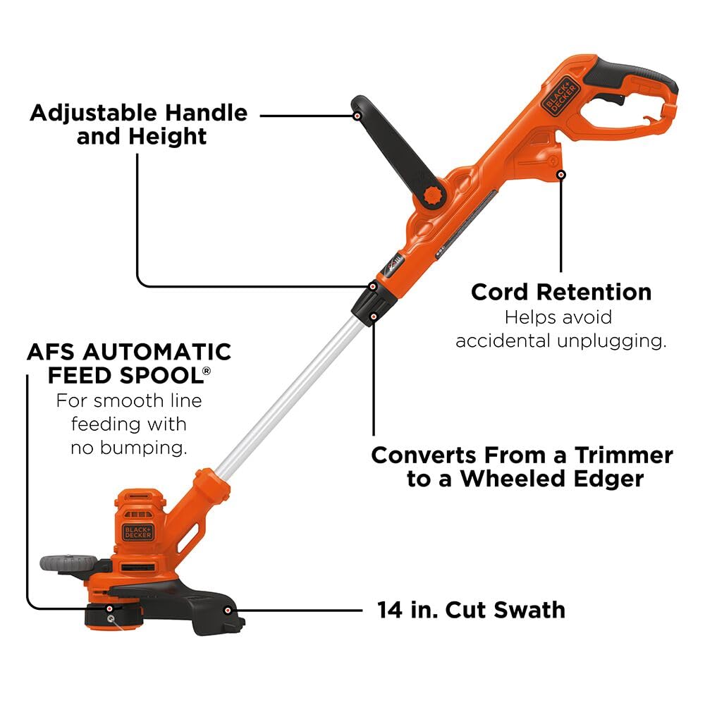 BLACK+DECKER 14-Inch Electric Weed Wacker side view