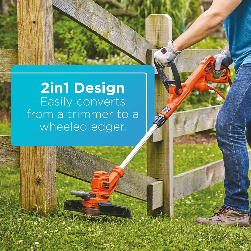 BLACK+DECKER 14-Inch Electric Weed Wacker with edging wheel