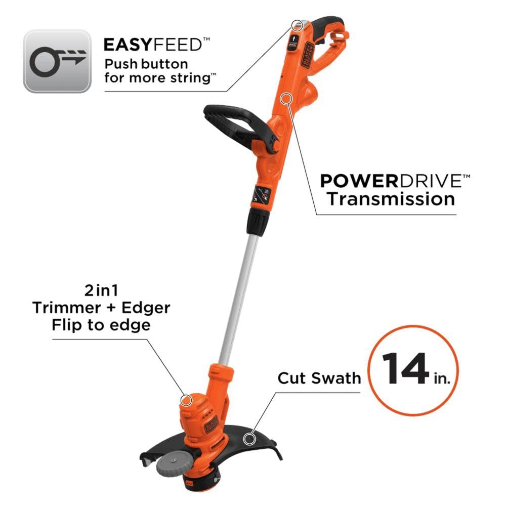 BLACK+DECKER 14-inch String Trimmer with adjustable handle