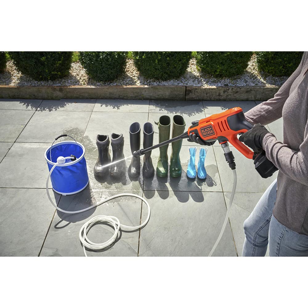 BLACK+DECKER 20V MAX Pressure Washer kit contents laid out