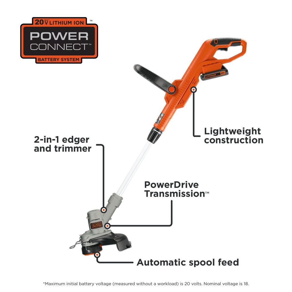 BLACK+DECKER 20V MAX String Trimmer Edger with battery