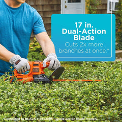 BLACK+DECKER Electric Hedge Trimmer 17-Inch blade close-up