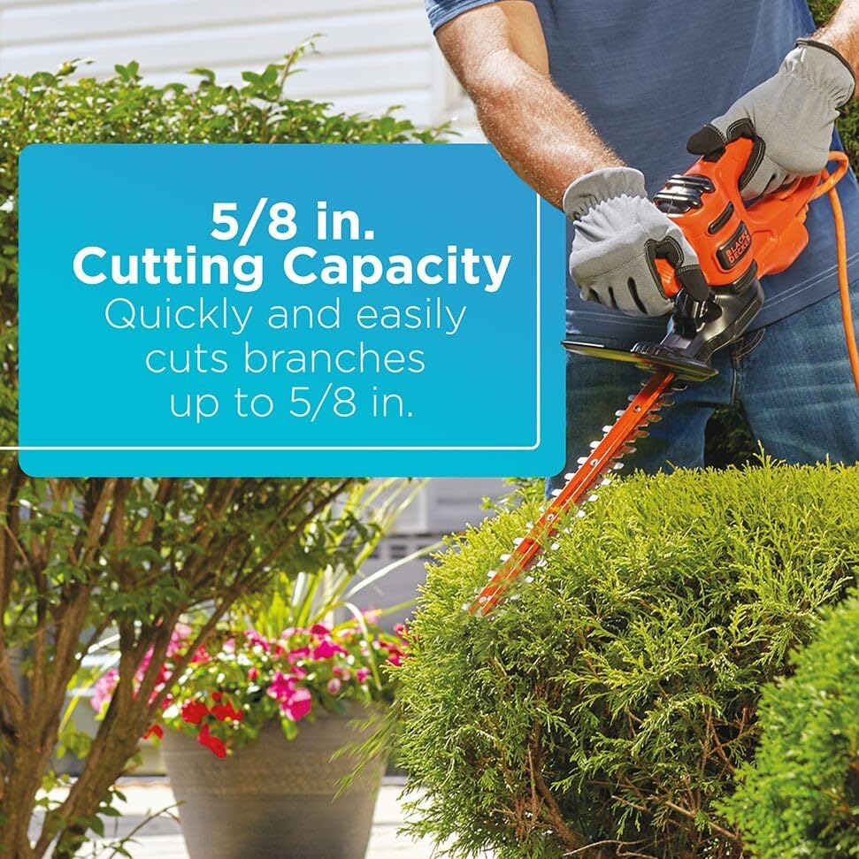 BLACK+DECKER Electric Hedge Trimmer 17-Inch T-handle detail
