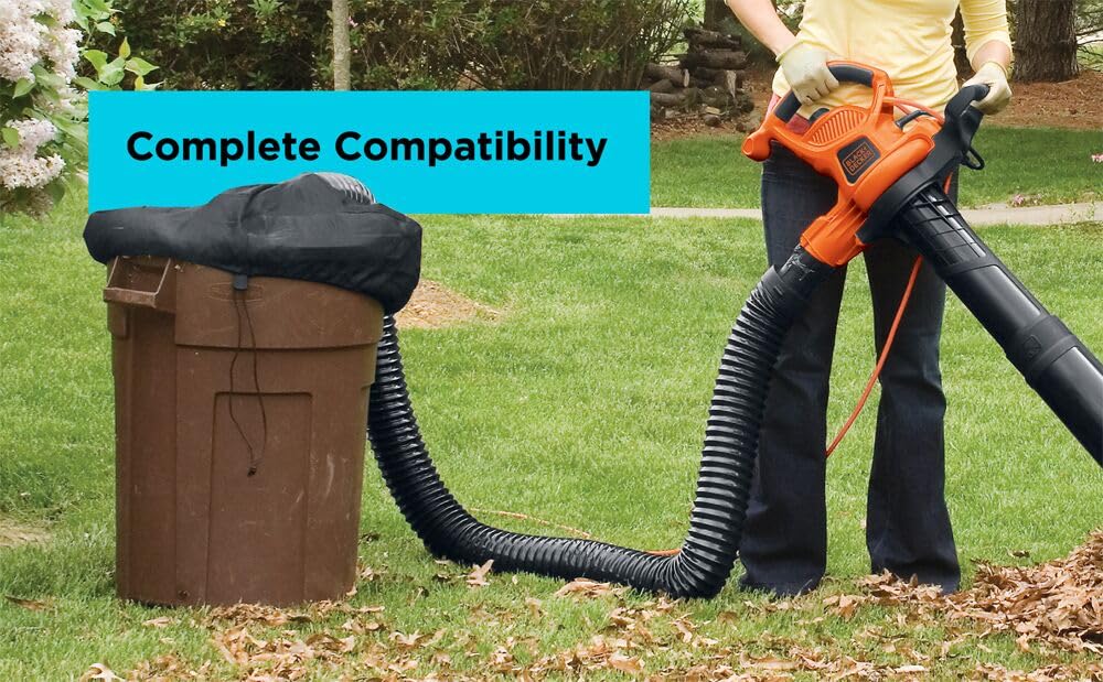 BLACK+DECKER Leaf Blower Hose in use outdoors