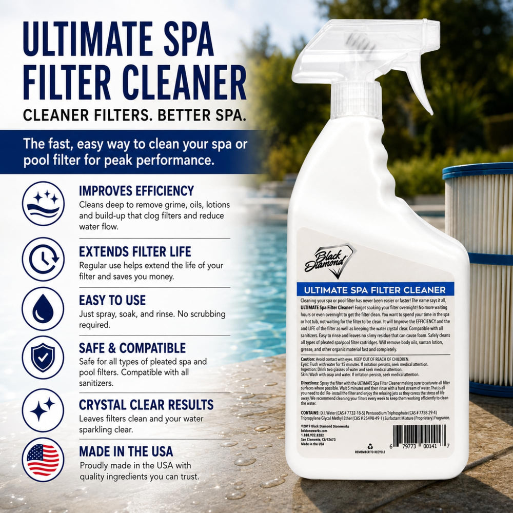 Black Diamond Spa Filter Cleaner in a cleaning setup