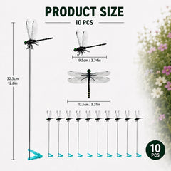 Black Dragonfly Clip inserted in flower bed