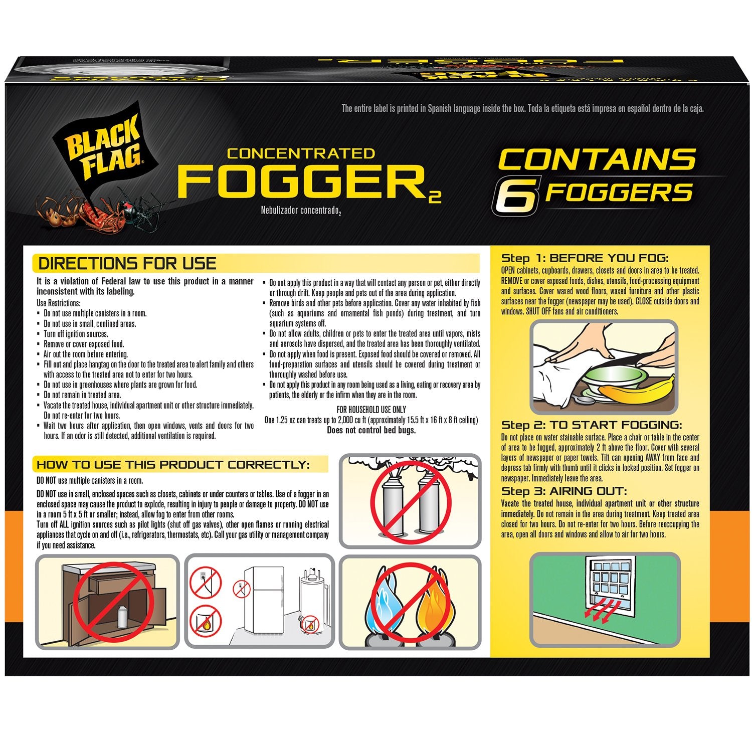 Black Flag Concentrated Fogger can showing label details