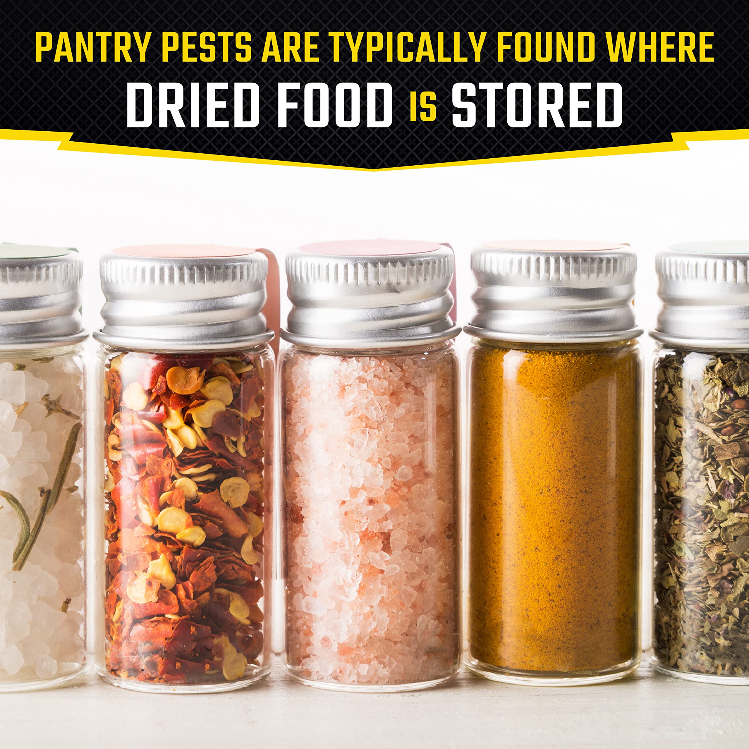 Black Flag Pantry Pest Trap in a pantry with food items