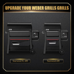 Black powder coated QuliMetal Side Shelf attached to grill.