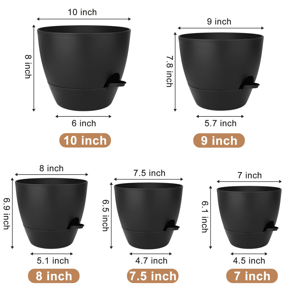 Black QRRICA pot with mesh drainage holes for healthy plant growth