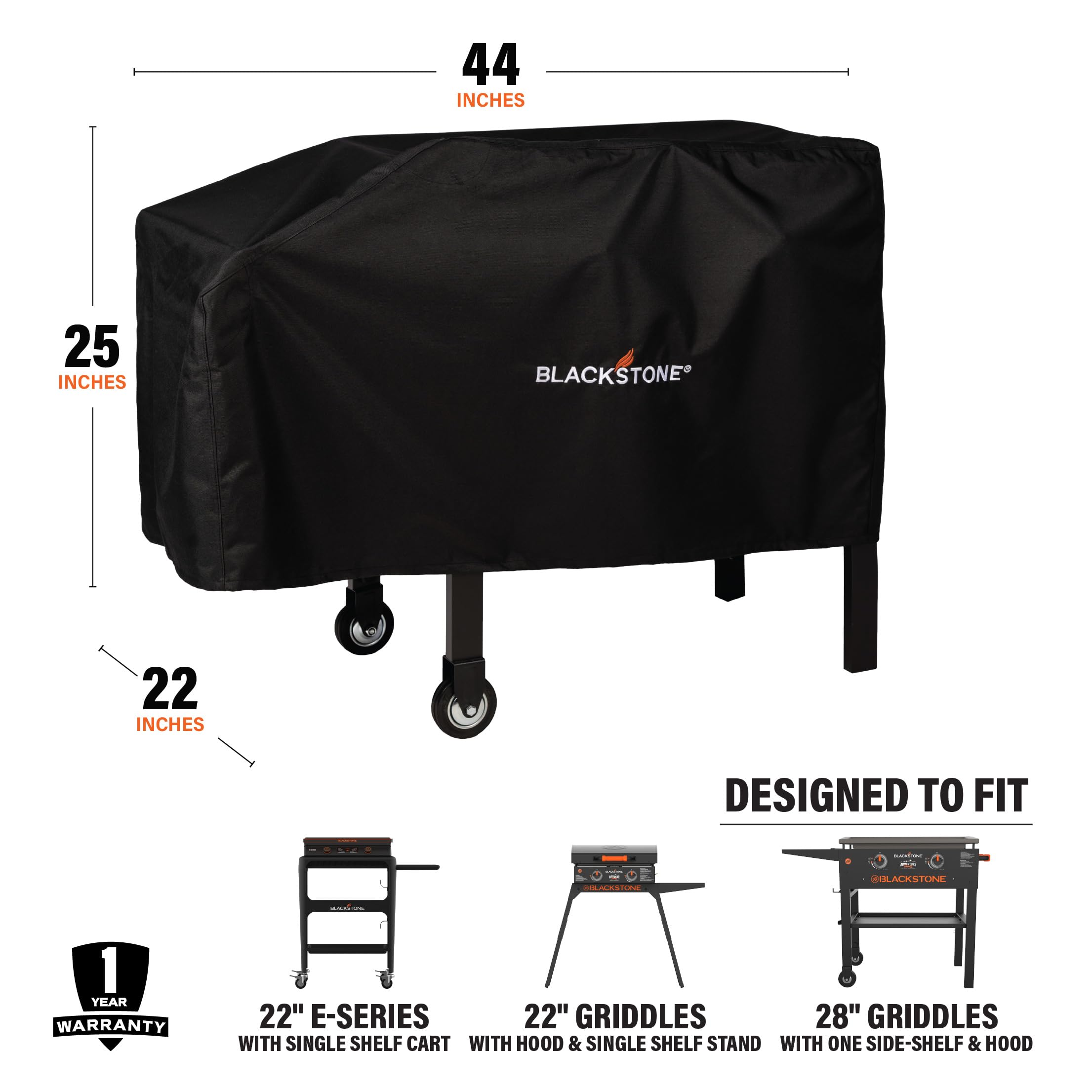 BLACKSTONE 28-inch griddle cover on a griddle outdoors