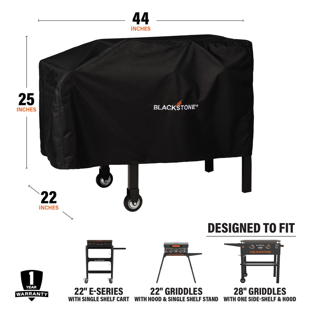 BLACKSTONE 28-inch griddle cover on a griddle outdoors