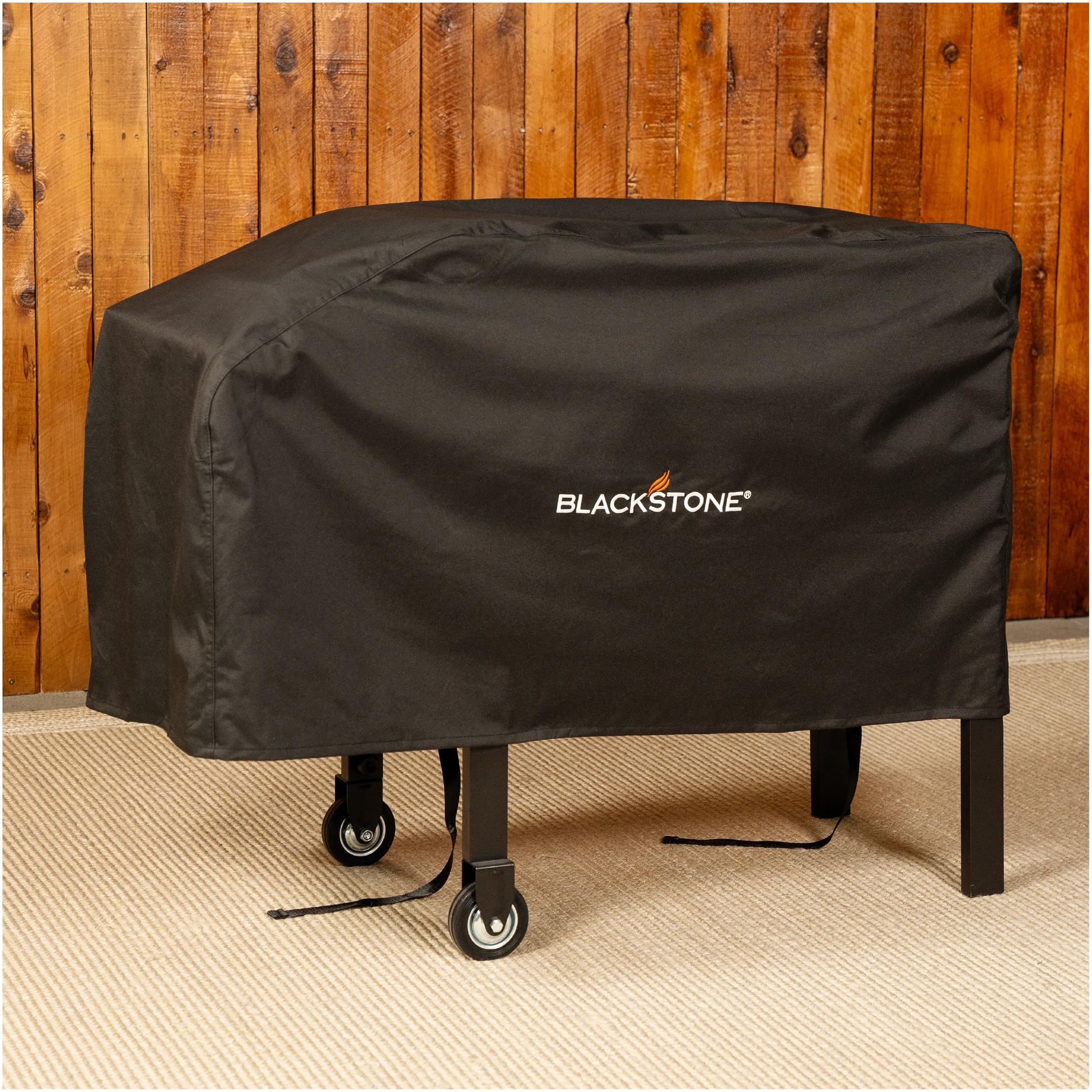 BLACKSTONE 28-inch griddle cover side view showing secure buckles