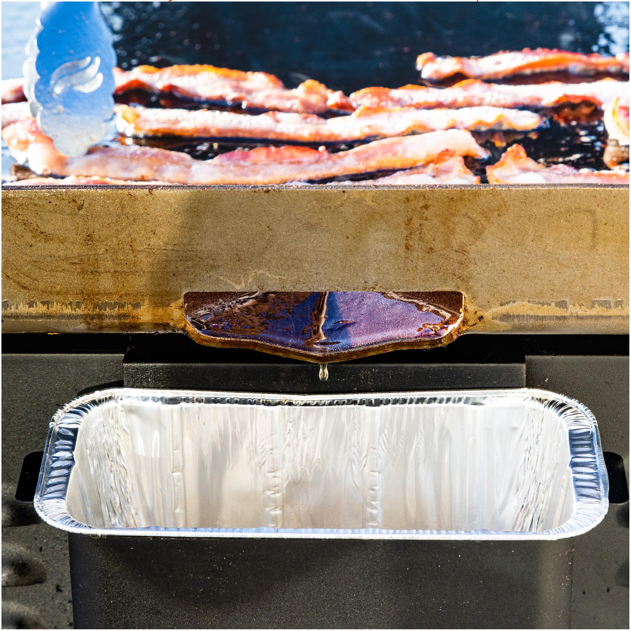 BLACKSTONE Grease Liners displayed with cooking ingredients