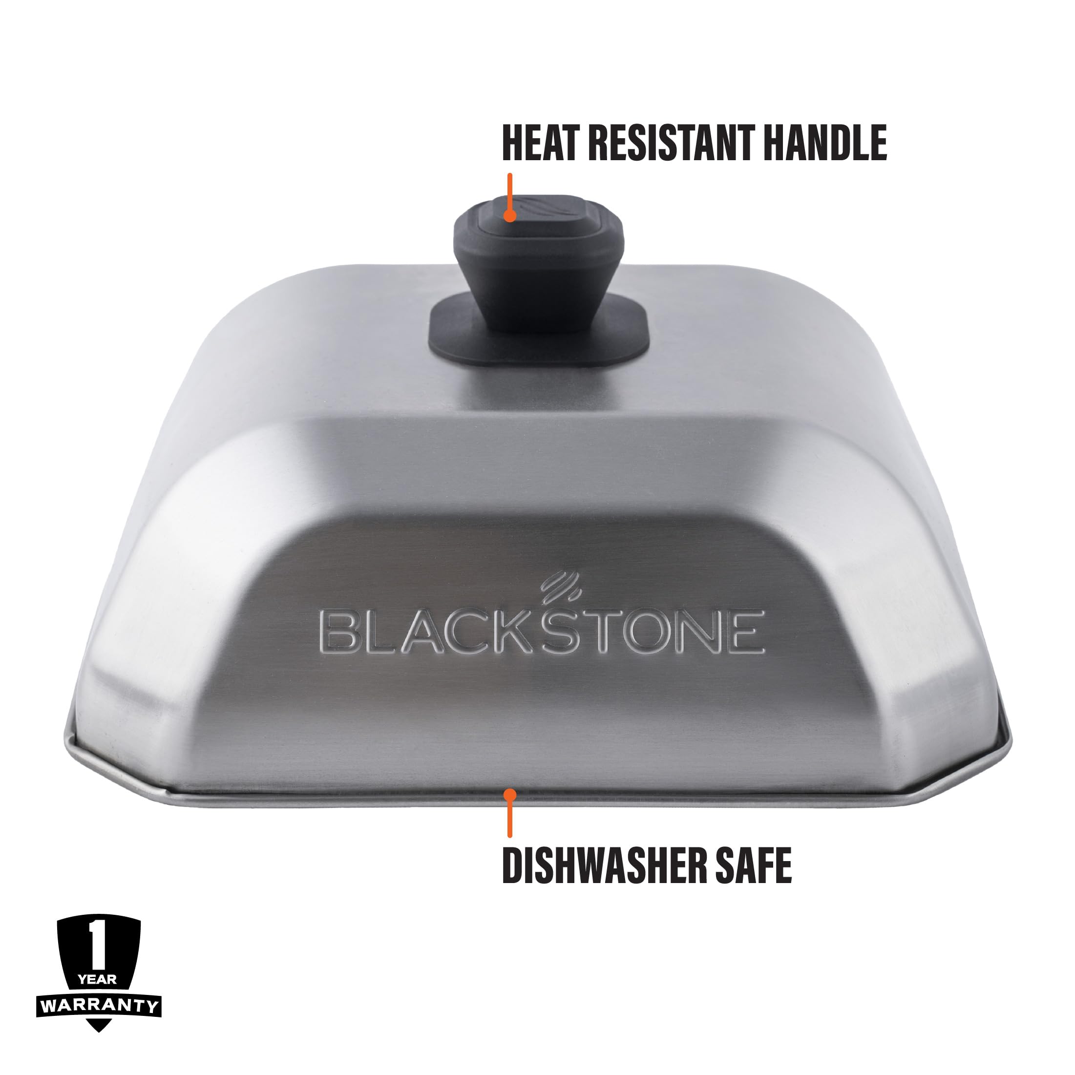 BLACKSTONE Medium Square Basting Cover on griddle with melted cheese