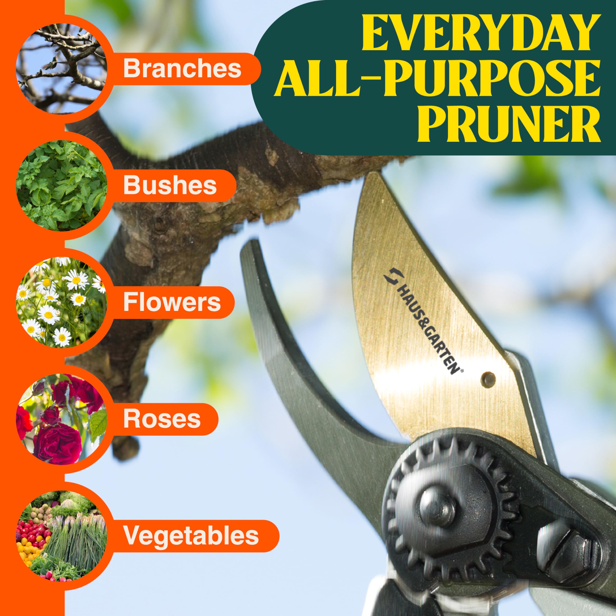 Blade detail of Haus & Garten PrecisionPRO pruning shears