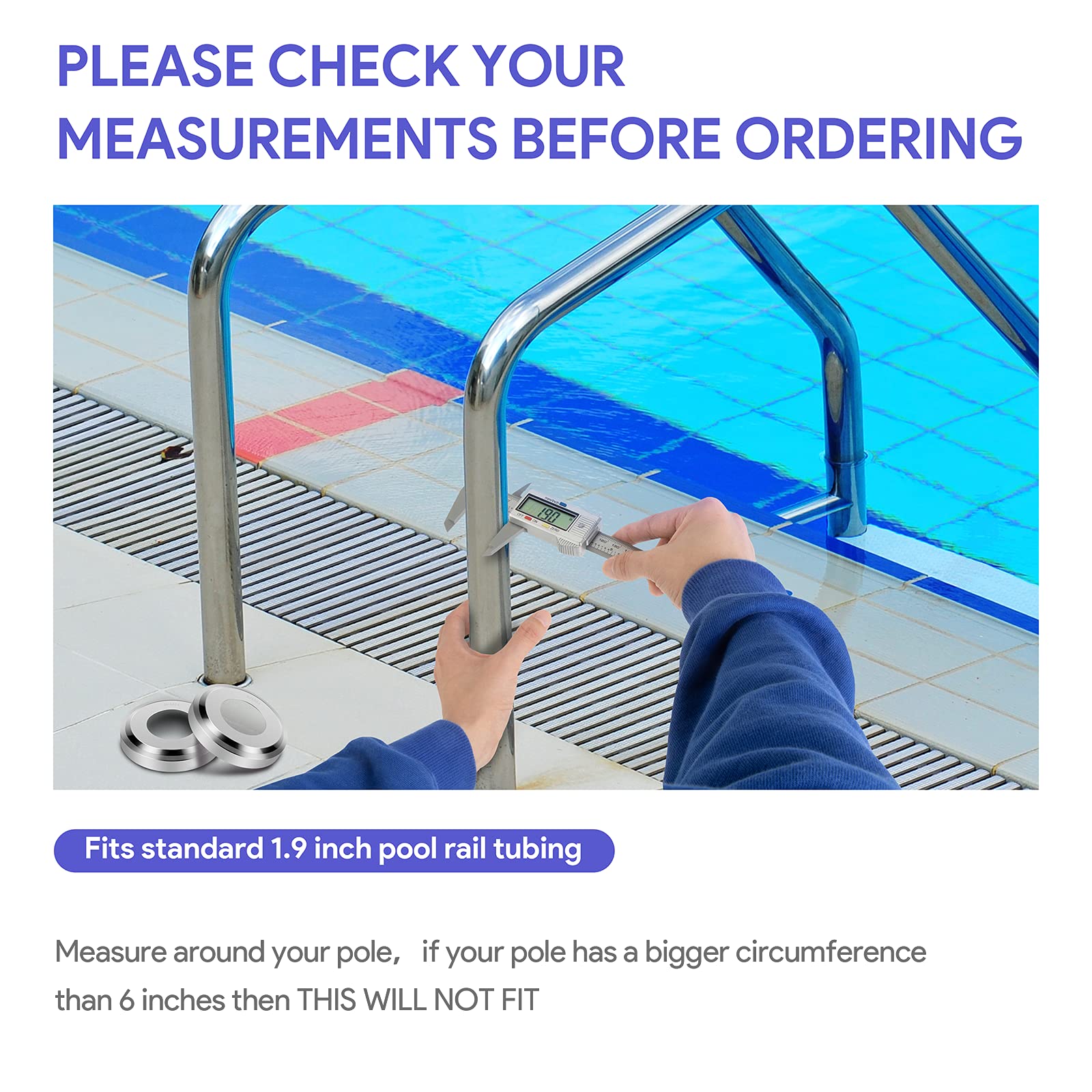 Blasoul Pool Ladder Escutcheon Plate installation on pool ladder