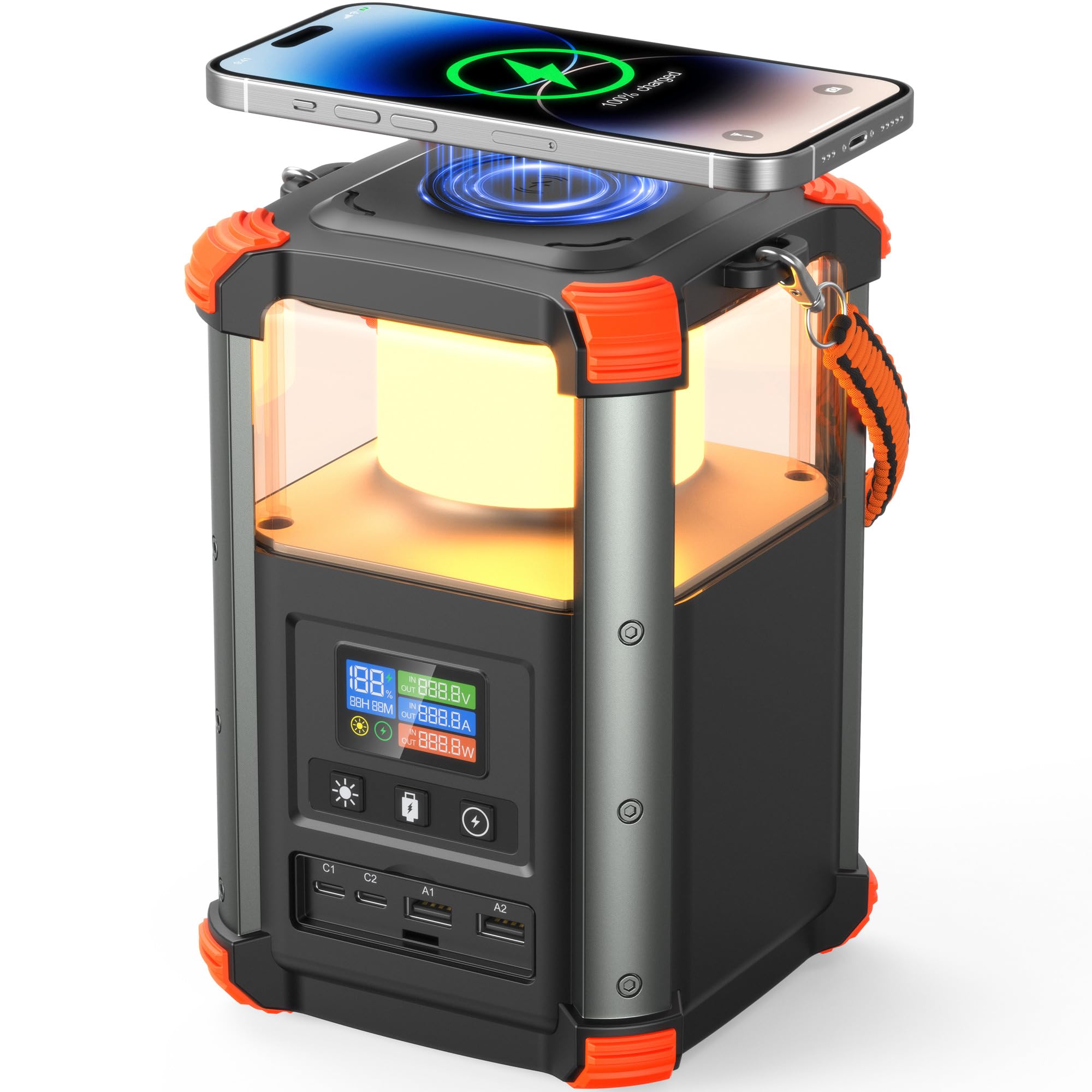 BLAVOR Power Bank Station light orange model front view