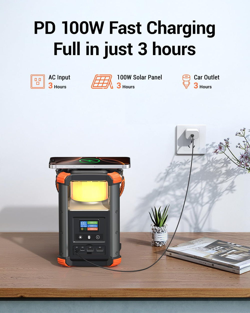 BLAVOR Power Bank Station with included USB-C cable and manual