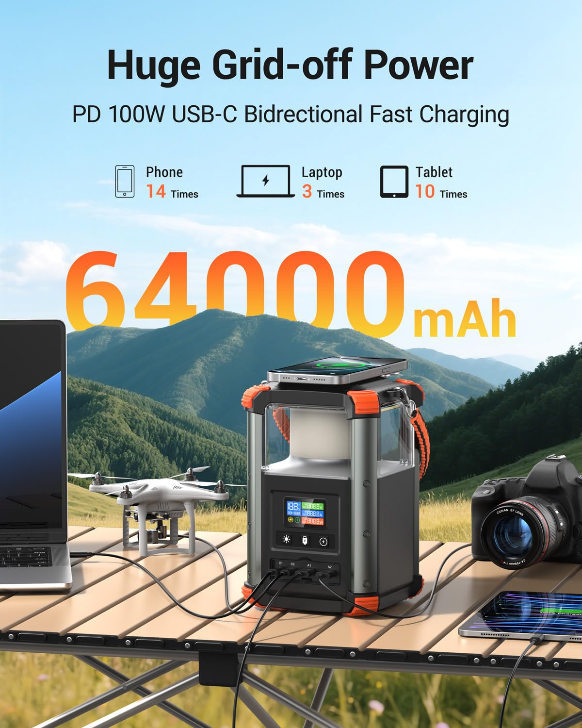 BLAVOR Power Bank Station with USB-C ports and wireless charger