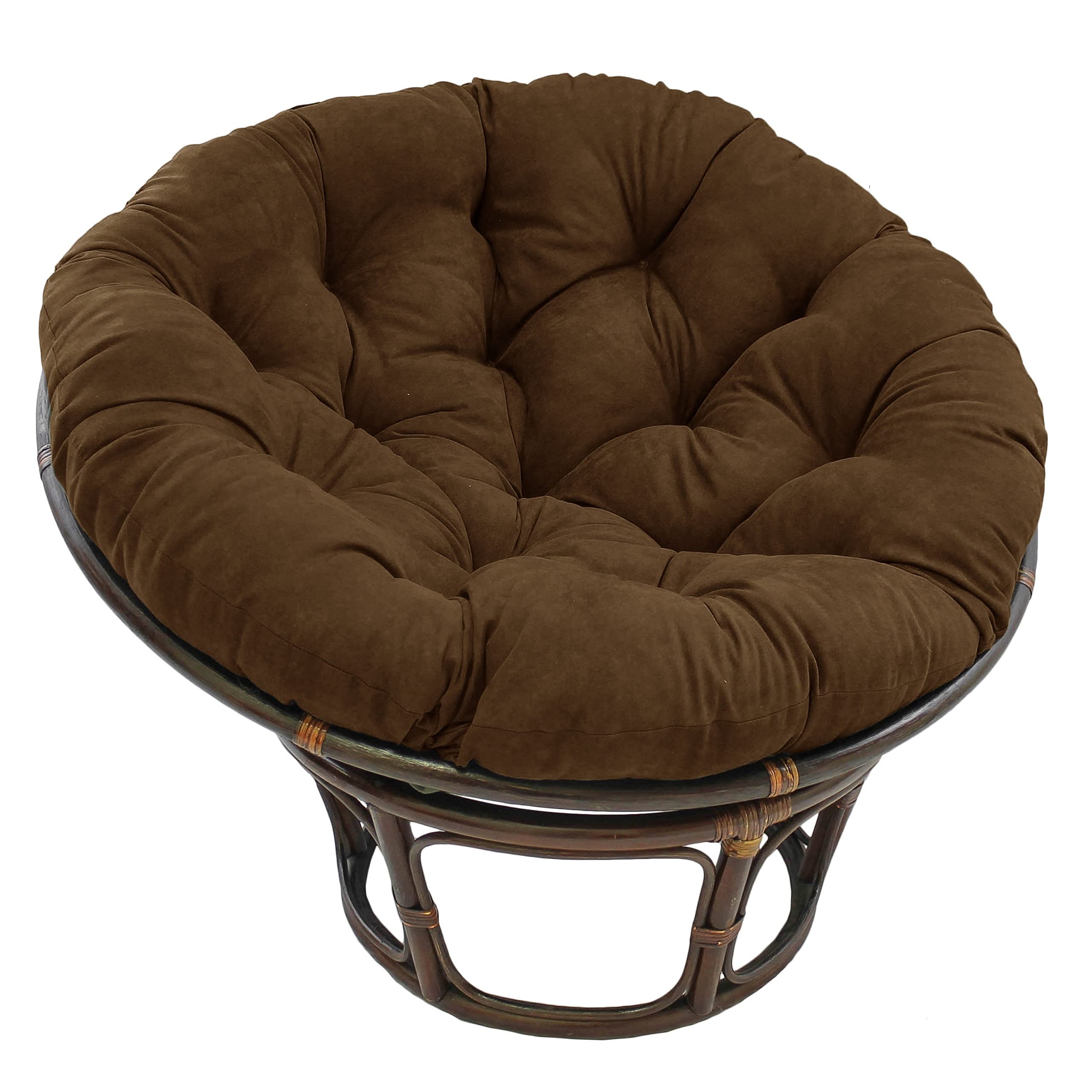 Blazing Needles Papasan Chair Cushion in Chocolate, front view