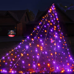 BlcTec Halloween spider web decoration front view with LED lights