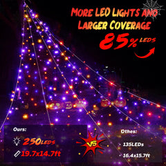 BlcTec Halloween spider web lights in outdoor setting