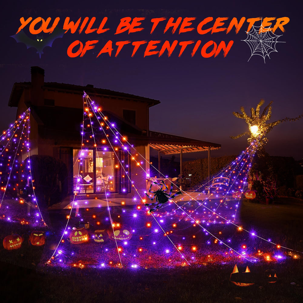 BlcTec Halloween spider web with large spider decoration
