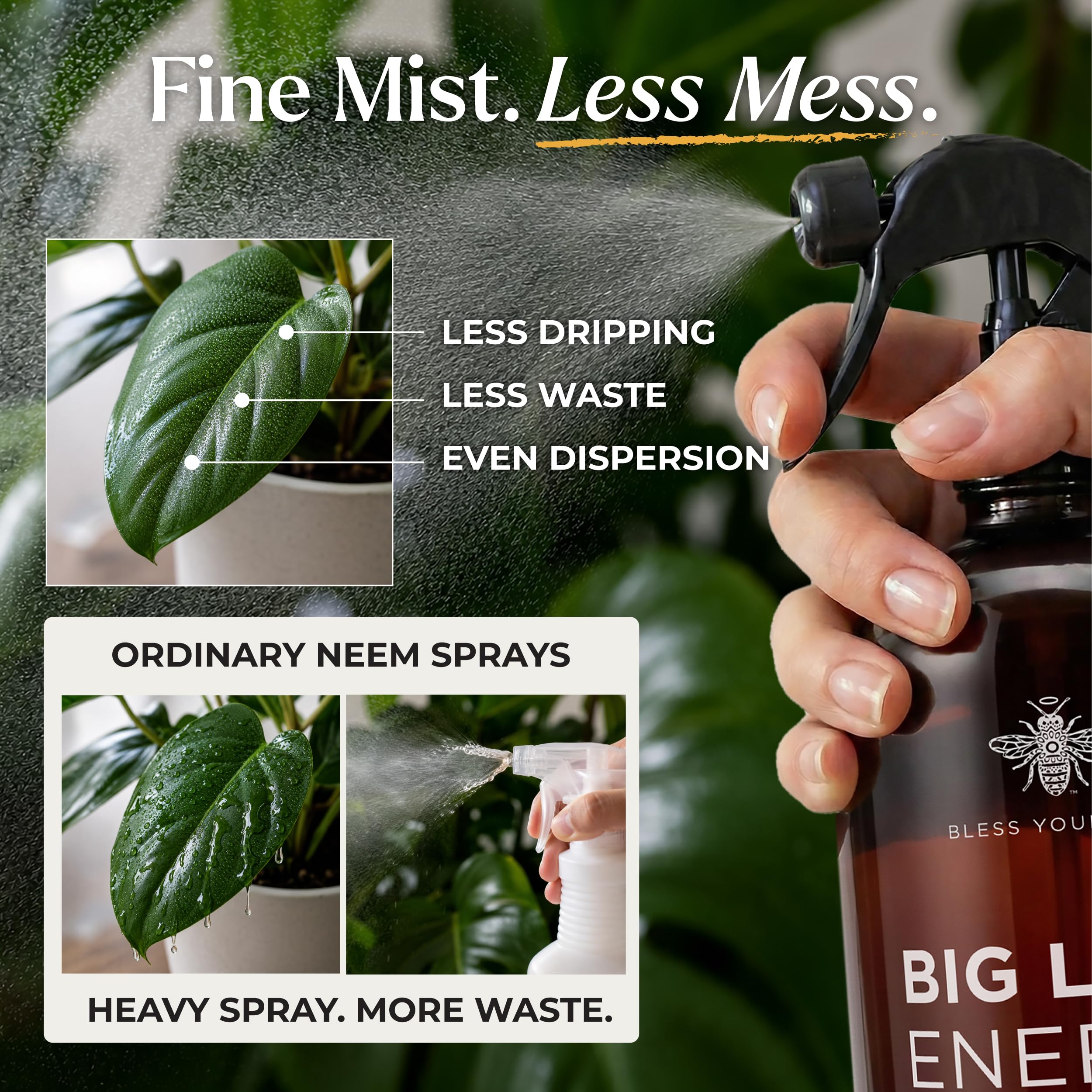 BLESS YOUR SOIL Organic Neem Oil Spray bottle top view