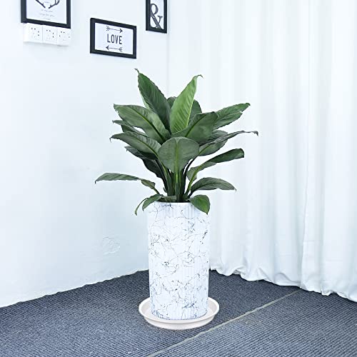 Bleuhome 12 inch plant saucer creamy white stacked