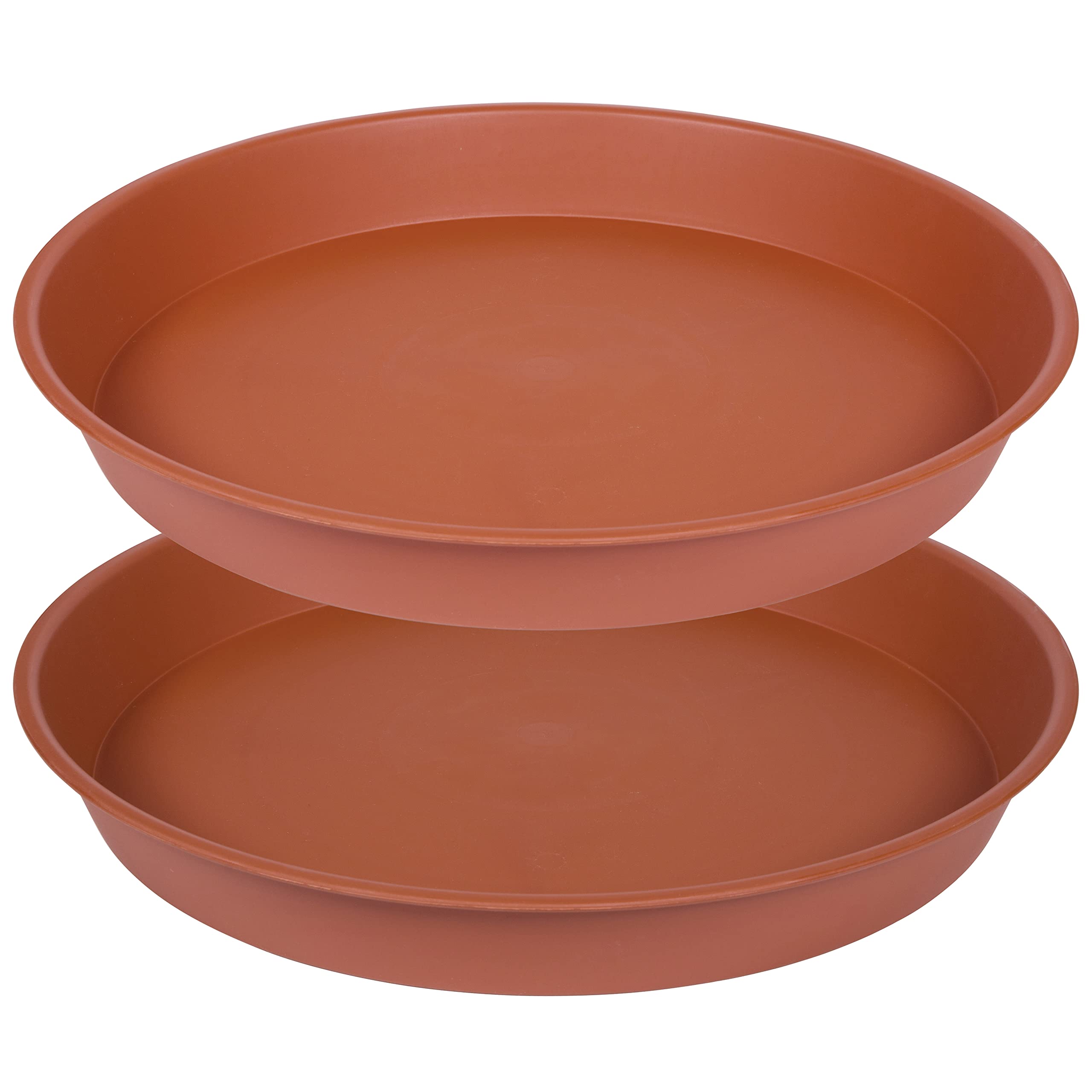 Bleuhome 12-inch plant saucer in terracotta, top view